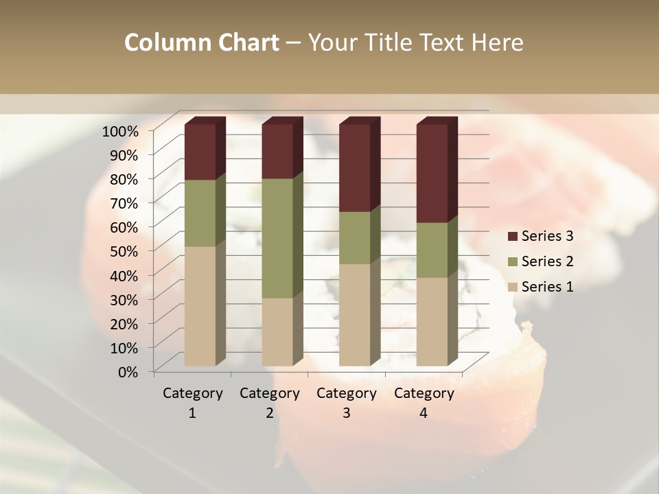 A Plate Of Sushi On A Bamboo Mat PowerPoint Template