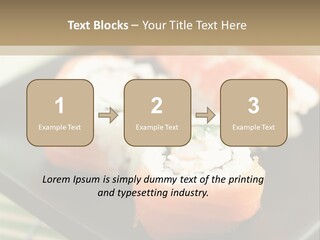 A Plate Of Sushi On A Bamboo Mat PowerPoint Template