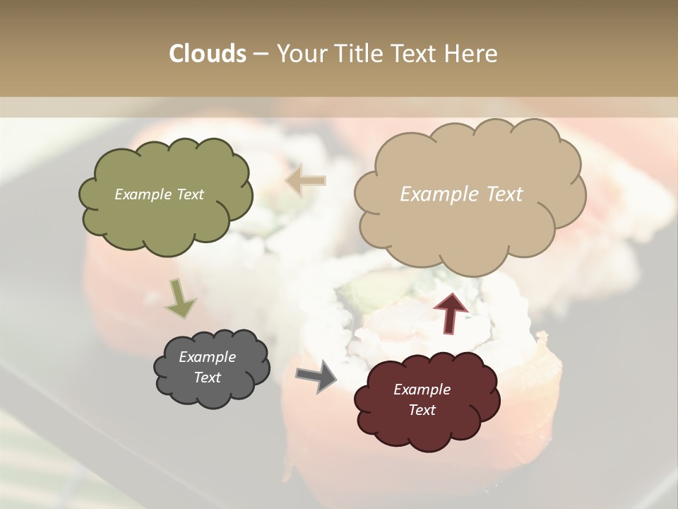 A Plate Of Sushi On A Bamboo Mat PowerPoint Template