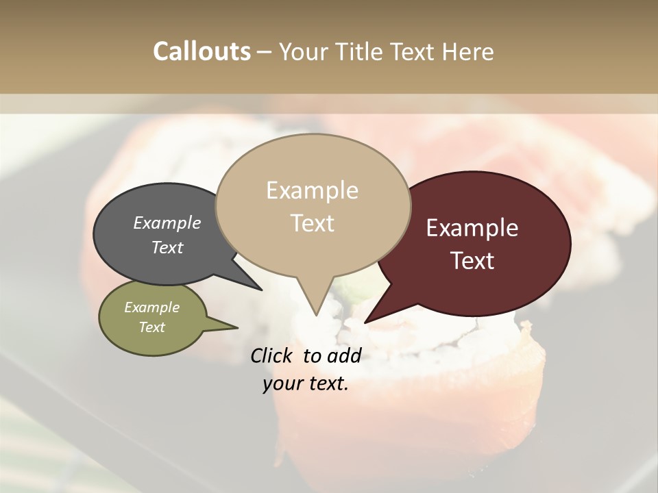 A Plate Of Sushi On A Bamboo Mat PowerPoint Template