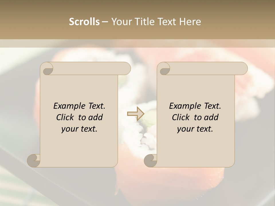 A Plate Of Sushi On A Bamboo Mat PowerPoint Template