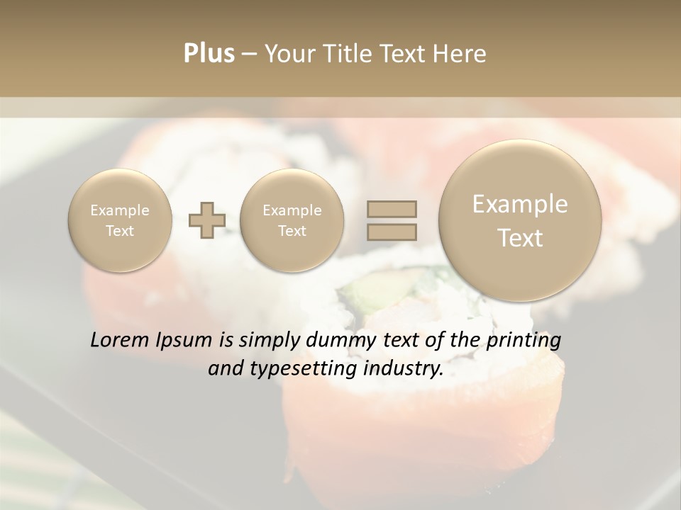 A Plate Of Sushi On A Bamboo Mat PowerPoint Template
