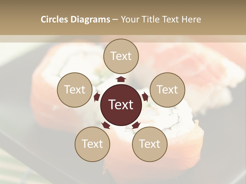 A Plate Of Sushi On A Bamboo Mat PowerPoint Template