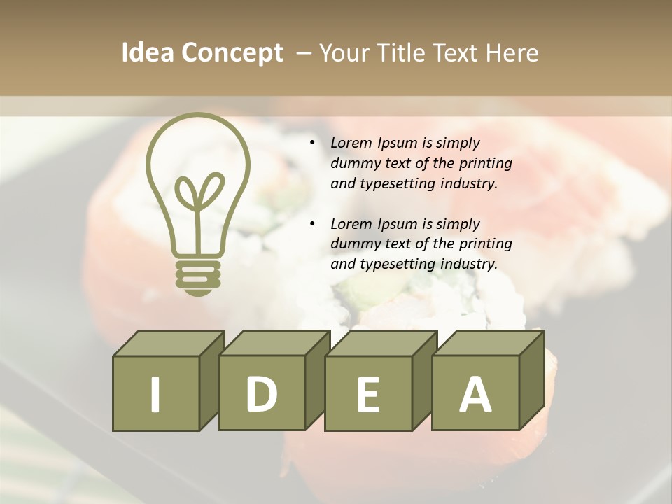 A Plate Of Sushi On A Bamboo Mat PowerPoint Template