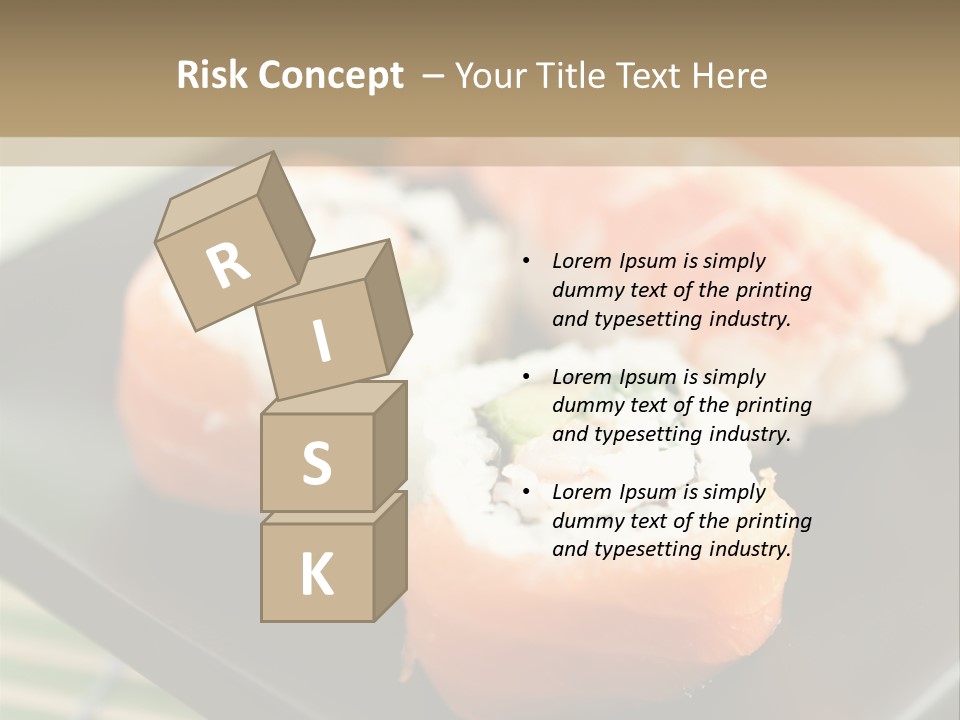 A Plate Of Sushi On A Bamboo Mat PowerPoint Template