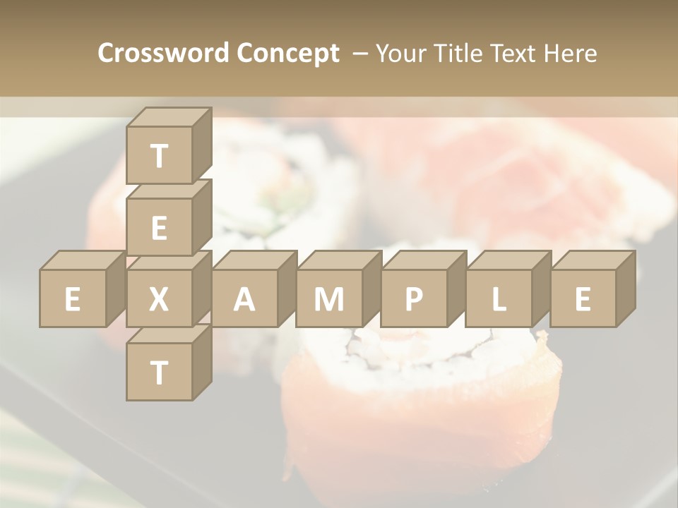 A Plate Of Sushi On A Bamboo Mat PowerPoint Template