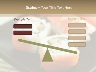 A Plate Of Sushi On A Bamboo Mat PowerPoint Template