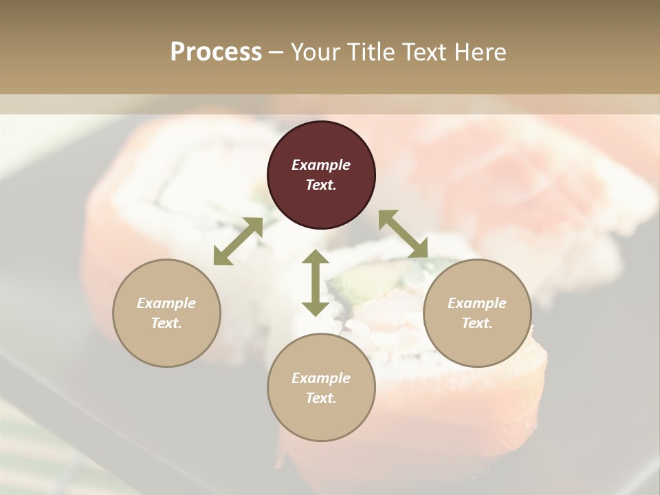 A Plate Of Sushi On A Bamboo Mat PowerPoint Template