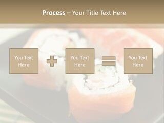 A Plate Of Sushi On A Bamboo Mat PowerPoint Template