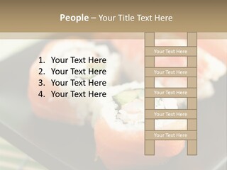 A Plate Of Sushi On A Bamboo Mat PowerPoint Template