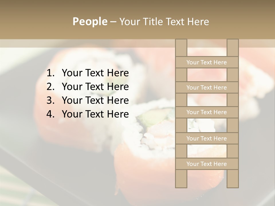 A Plate Of Sushi On A Bamboo Mat PowerPoint Template