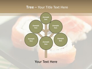 A Plate Of Sushi On A Bamboo Mat PowerPoint Template