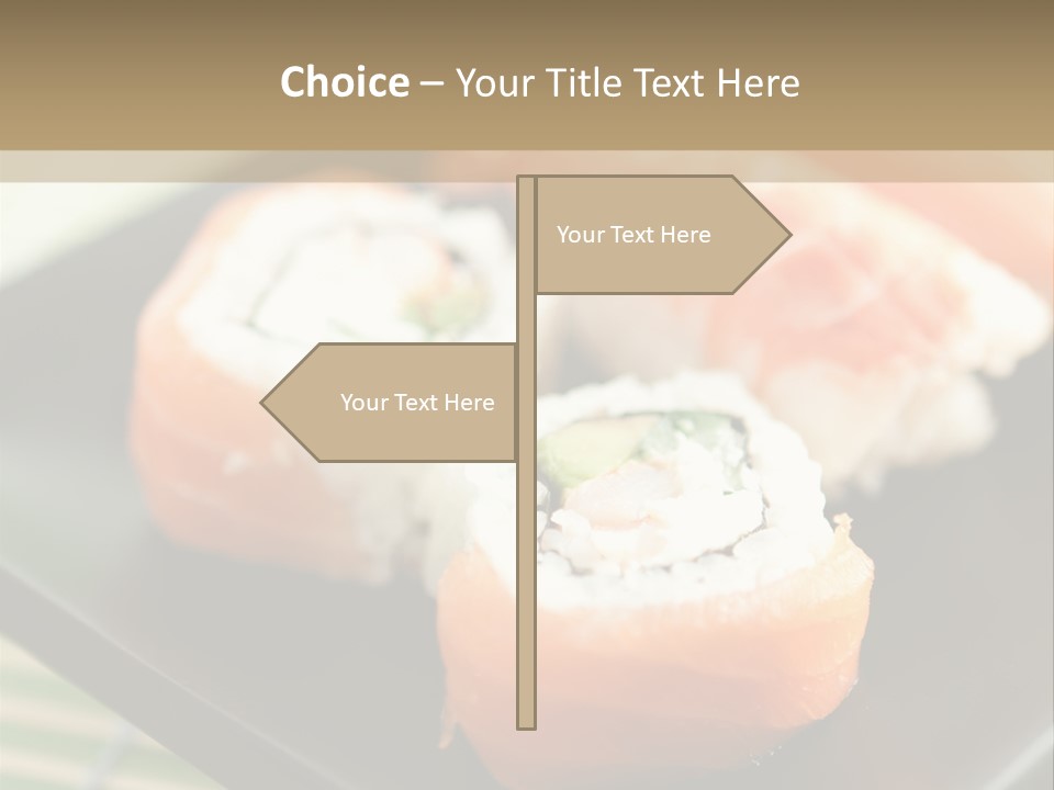 A Plate Of Sushi On A Bamboo Mat PowerPoint Template