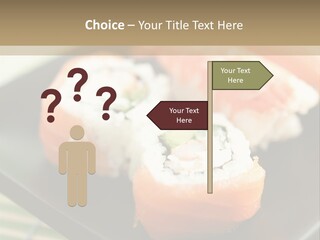 A Plate Of Sushi On A Bamboo Mat PowerPoint Template