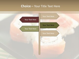 A Plate Of Sushi On A Bamboo Mat PowerPoint Template