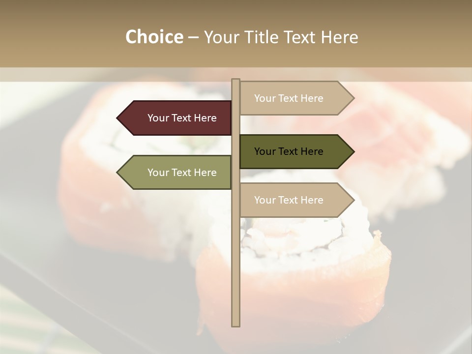 A Plate Of Sushi On A Bamboo Mat PowerPoint Template