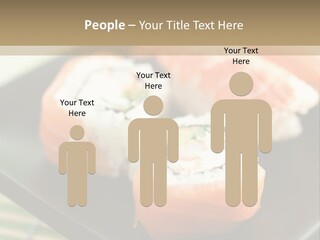 A Plate Of Sushi On A Bamboo Mat PowerPoint Template