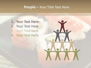 A Plate Of Sushi On A Bamboo Mat PowerPoint Template