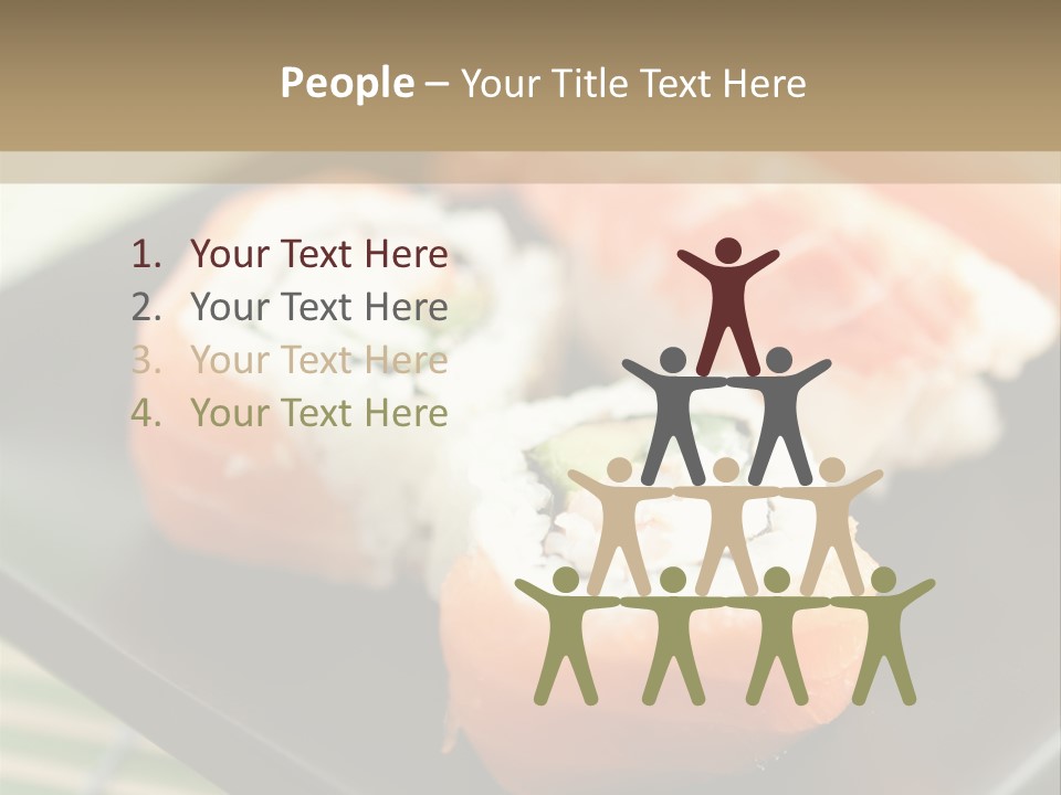 A Plate Of Sushi On A Bamboo Mat PowerPoint Template