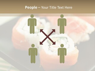 A Plate Of Sushi On A Bamboo Mat PowerPoint Template