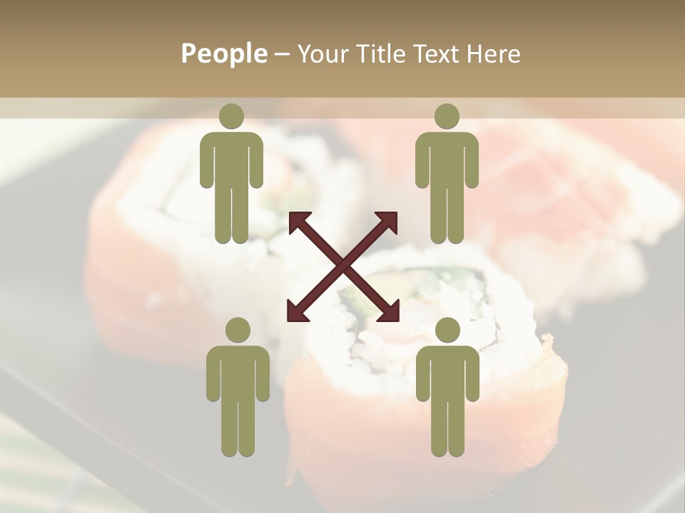 A Plate Of Sushi On A Bamboo Mat PowerPoint Template