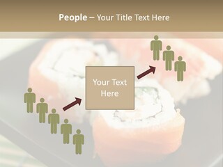 A Plate Of Sushi On A Bamboo Mat PowerPoint Template