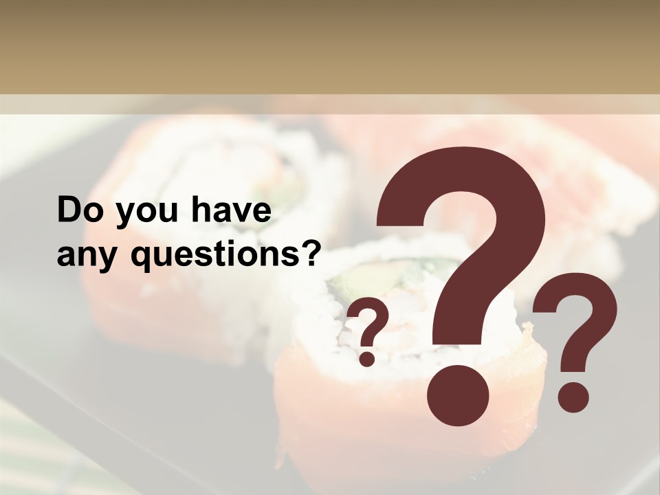 A Plate Of Sushi On A Bamboo Mat PowerPoint Template