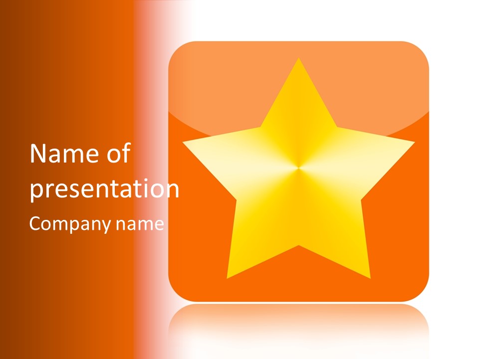 A Yellow Star On An Orange And White Background PowerPoint Template