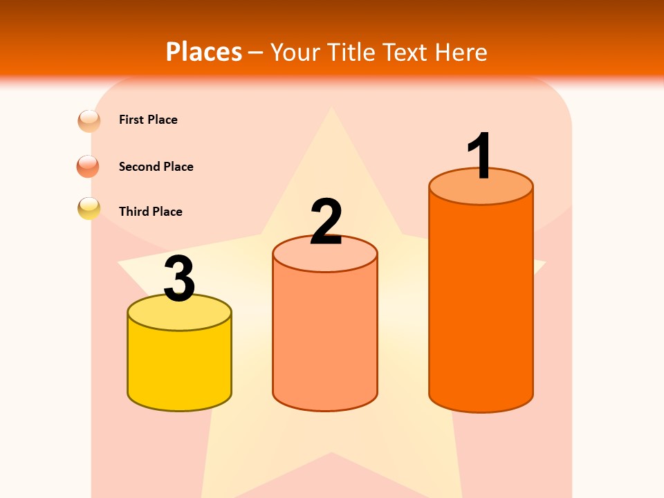 A Yellow Star On An Orange And White Background PowerPoint Template