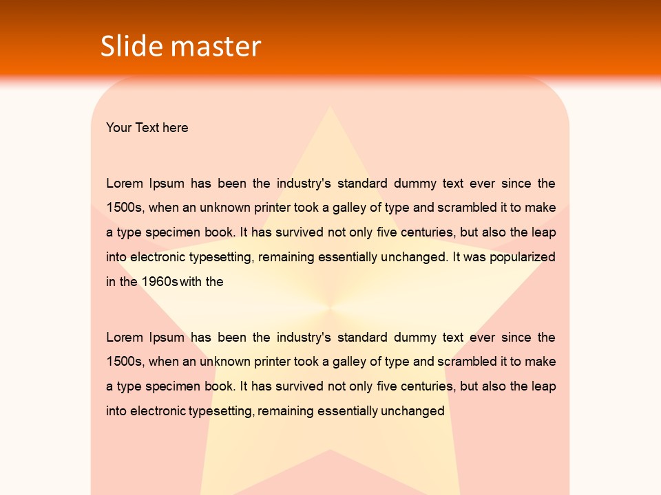 A Yellow Star On An Orange And White Background PowerPoint Template