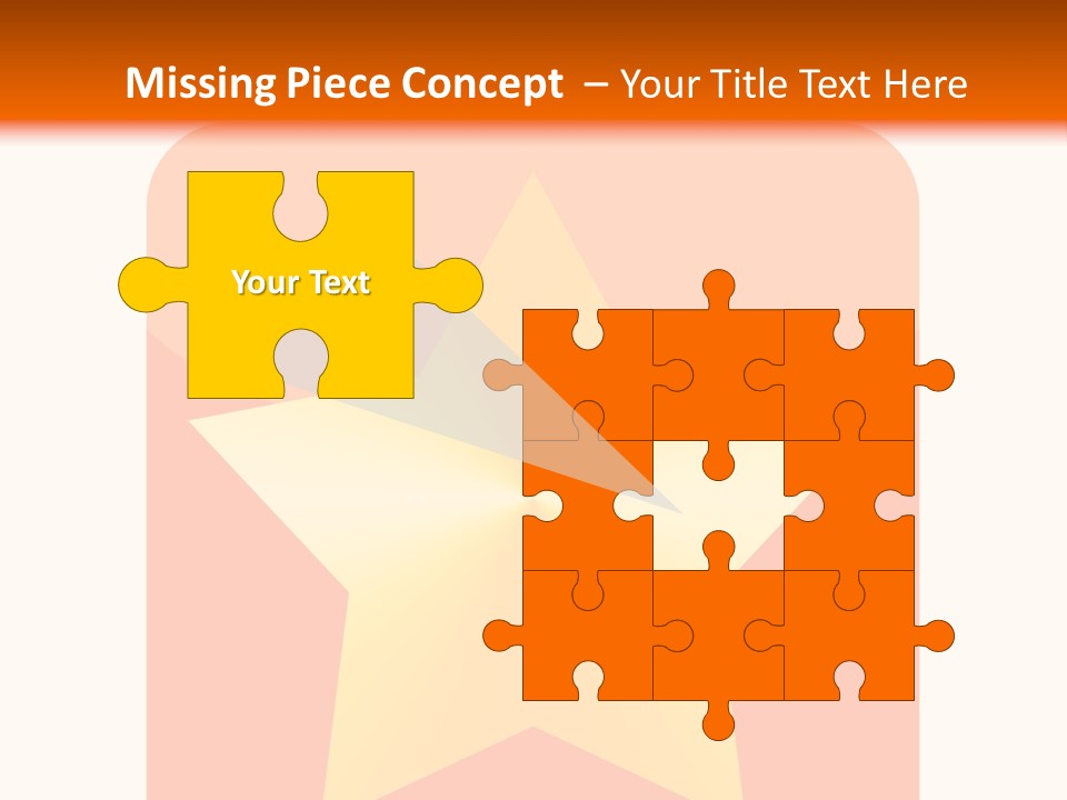 A Yellow Star On An Orange And White Background PowerPoint Template