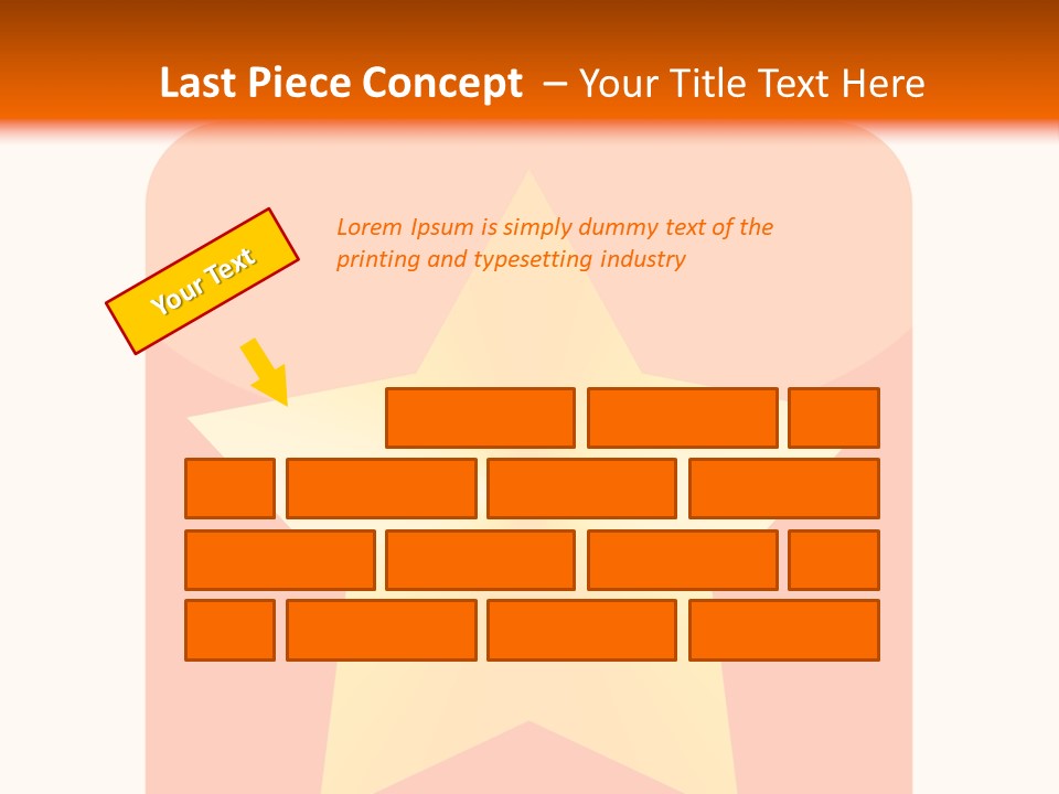 A Yellow Star On An Orange And White Background PowerPoint Template