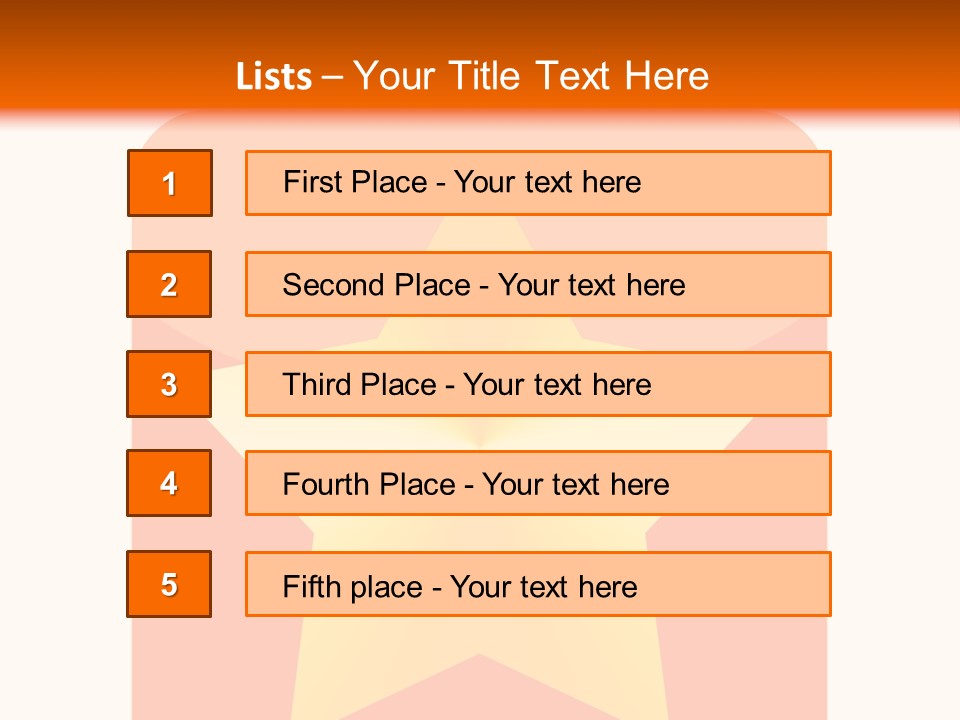 A Yellow Star On An Orange And White Background PowerPoint Template