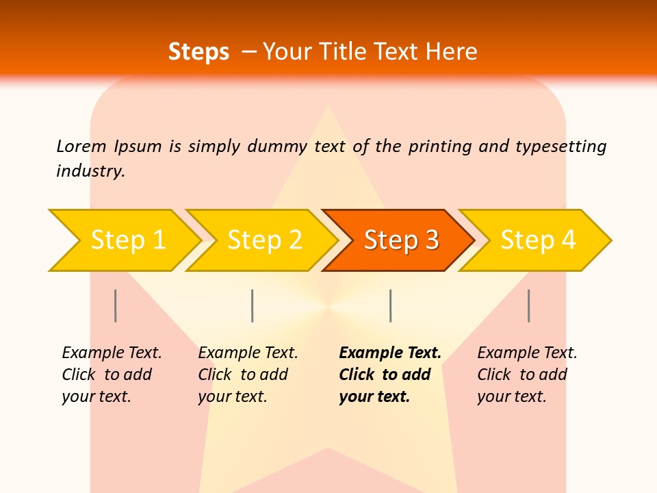 A Yellow Star On An Orange And White Background PowerPoint Template