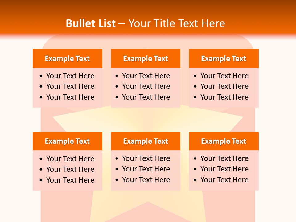 A Yellow Star On An Orange And White Background PowerPoint Template