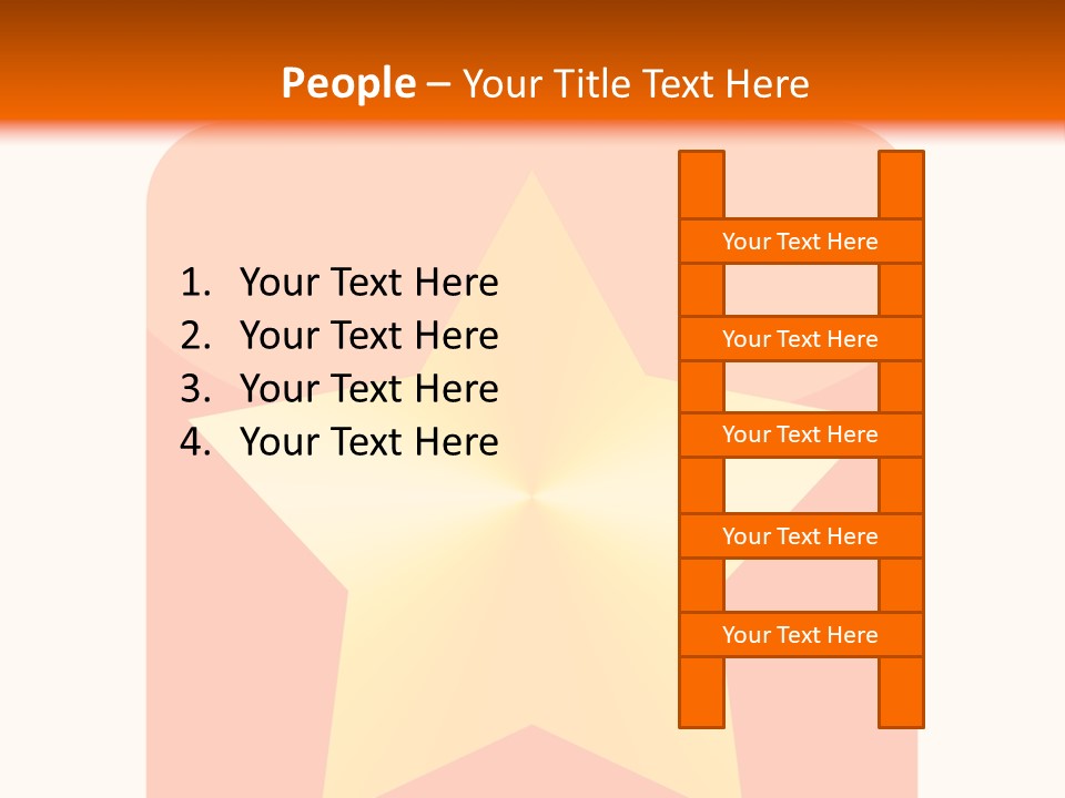 A Yellow Star On An Orange And White Background PowerPoint Template