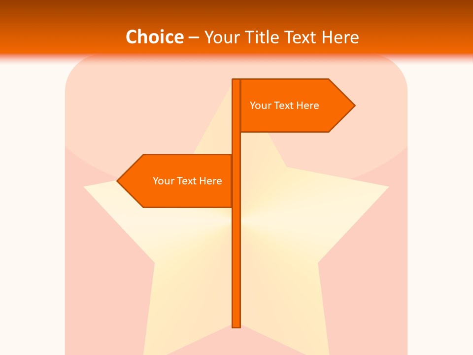 A Yellow Star On An Orange And White Background PowerPoint Template