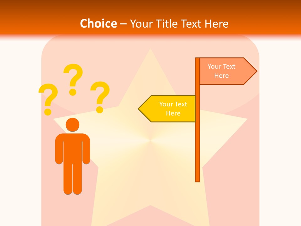 A Yellow Star On An Orange And White Background PowerPoint Template