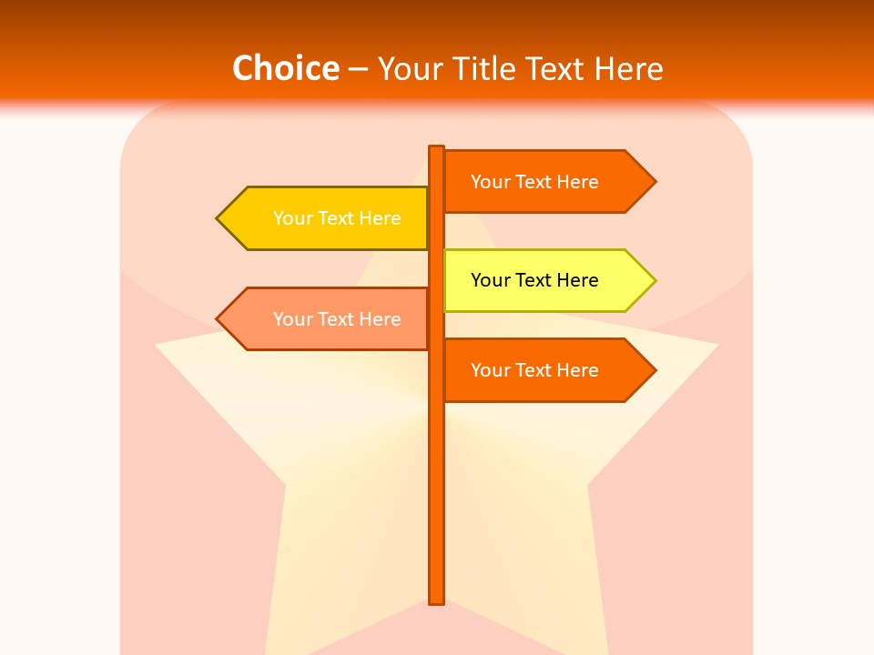 A Yellow Star On An Orange And White Background PowerPoint Template