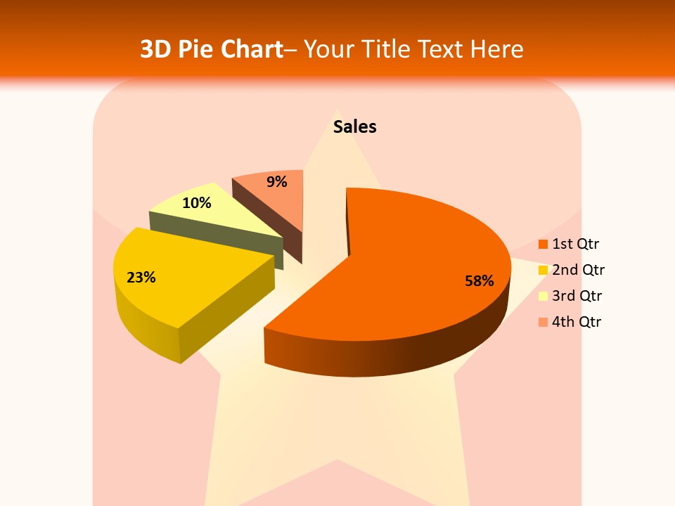 A Yellow Star On An Orange And White Background PowerPoint Template