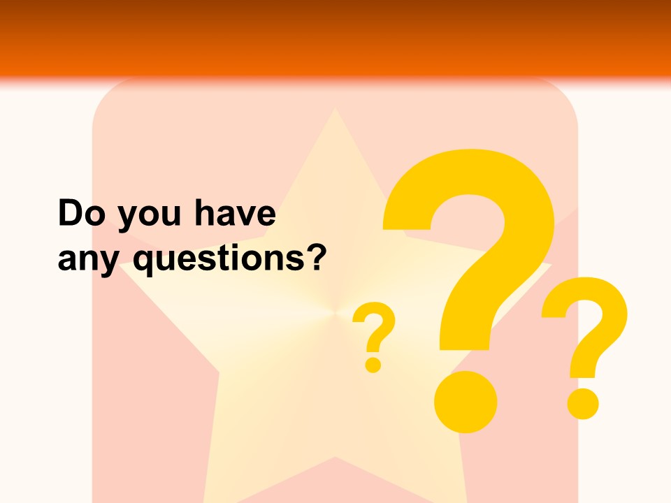 A Yellow Star On An Orange And White Background PowerPoint Template