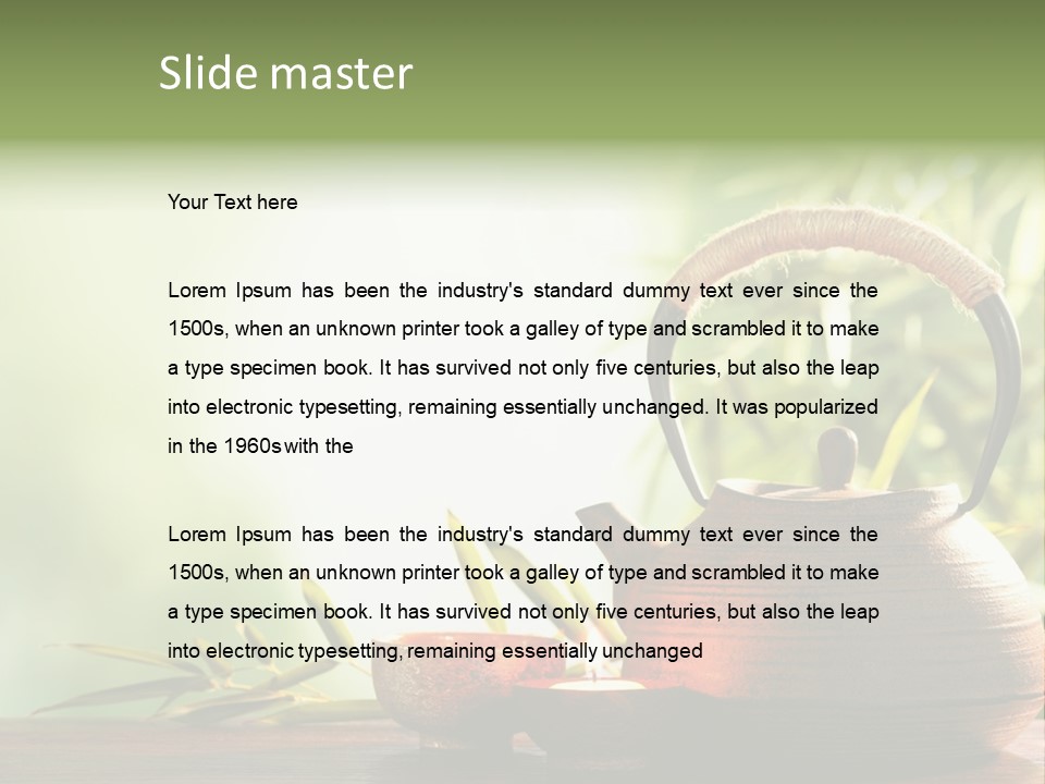 Teaset Candle Burning PowerPoint Template