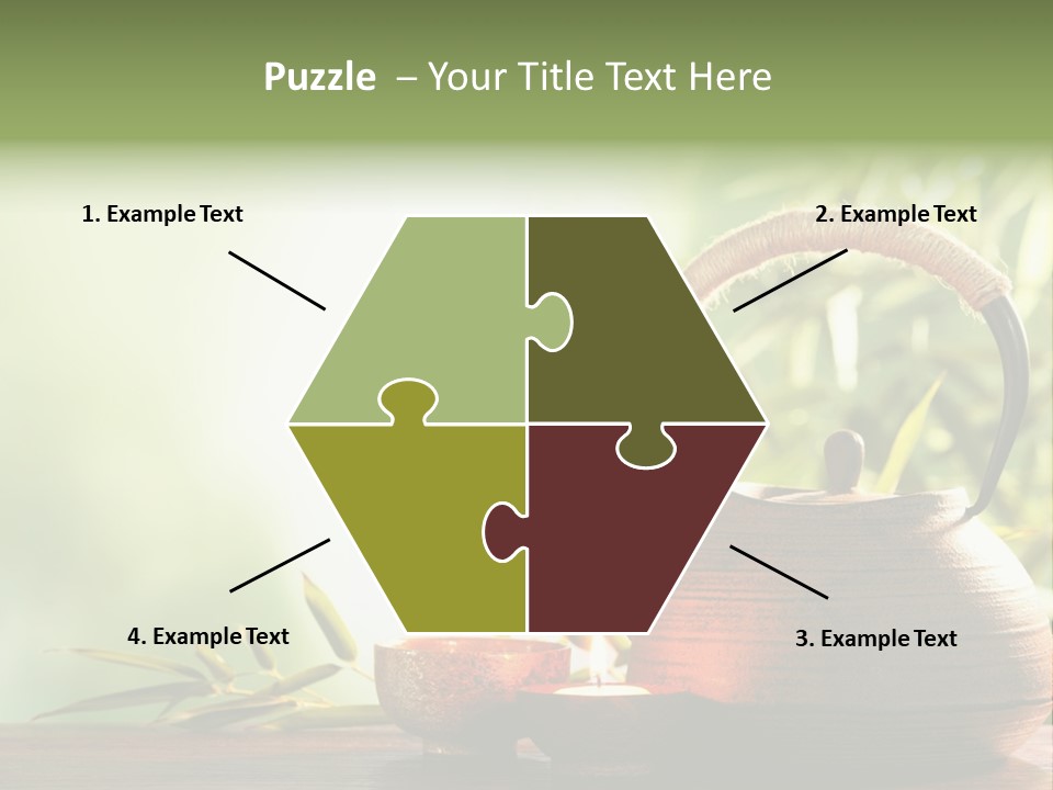 Teaset Candle Burning PowerPoint Template