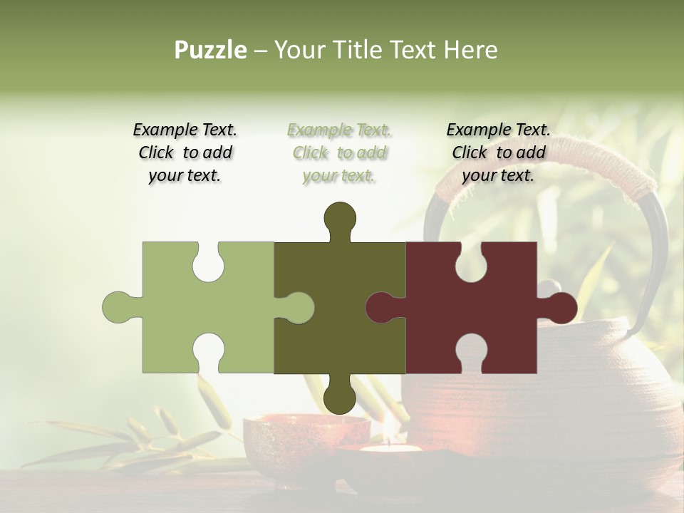 Teaset Candle Burning PowerPoint Template