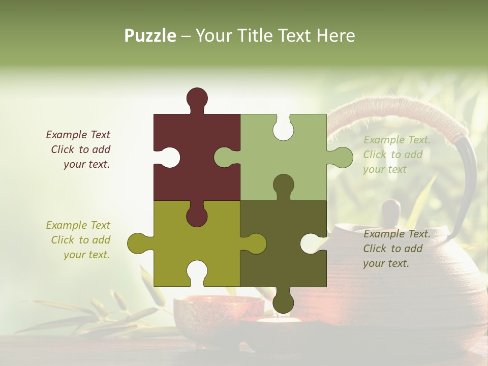 Teaset Candle Burning PowerPoint Template