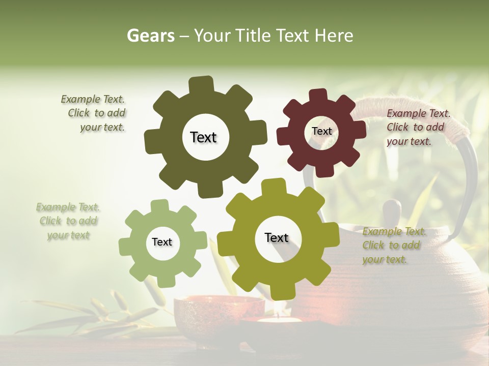 Teaset Candle Burning PowerPoint Template