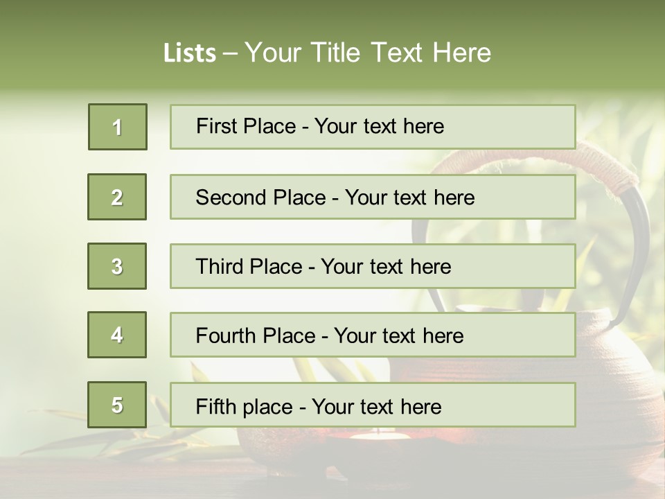 Teaset Candle Burning PowerPoint Template