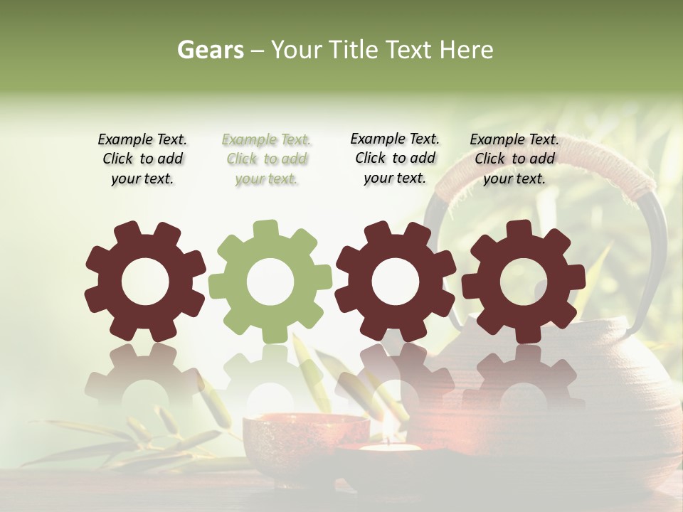 Teaset Candle Burning PowerPoint Template