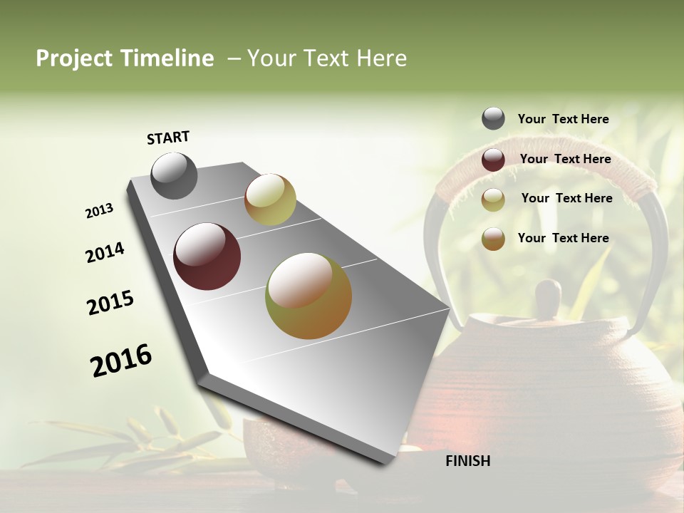 Teaset Candle Burning PowerPoint Template