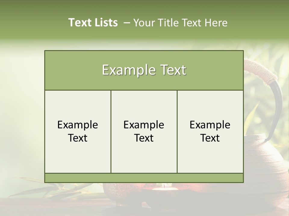 Teaset Candle Burning PowerPoint Template